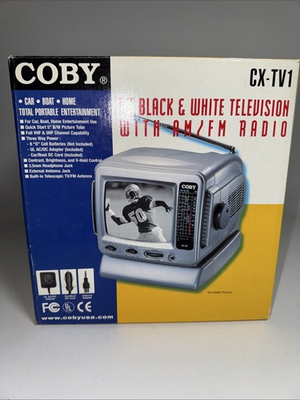 #ad #ad Vintage Coby CX TV1 TV AM FM Radio Portable 5 inch Car Boat Camper NIOB $49.99