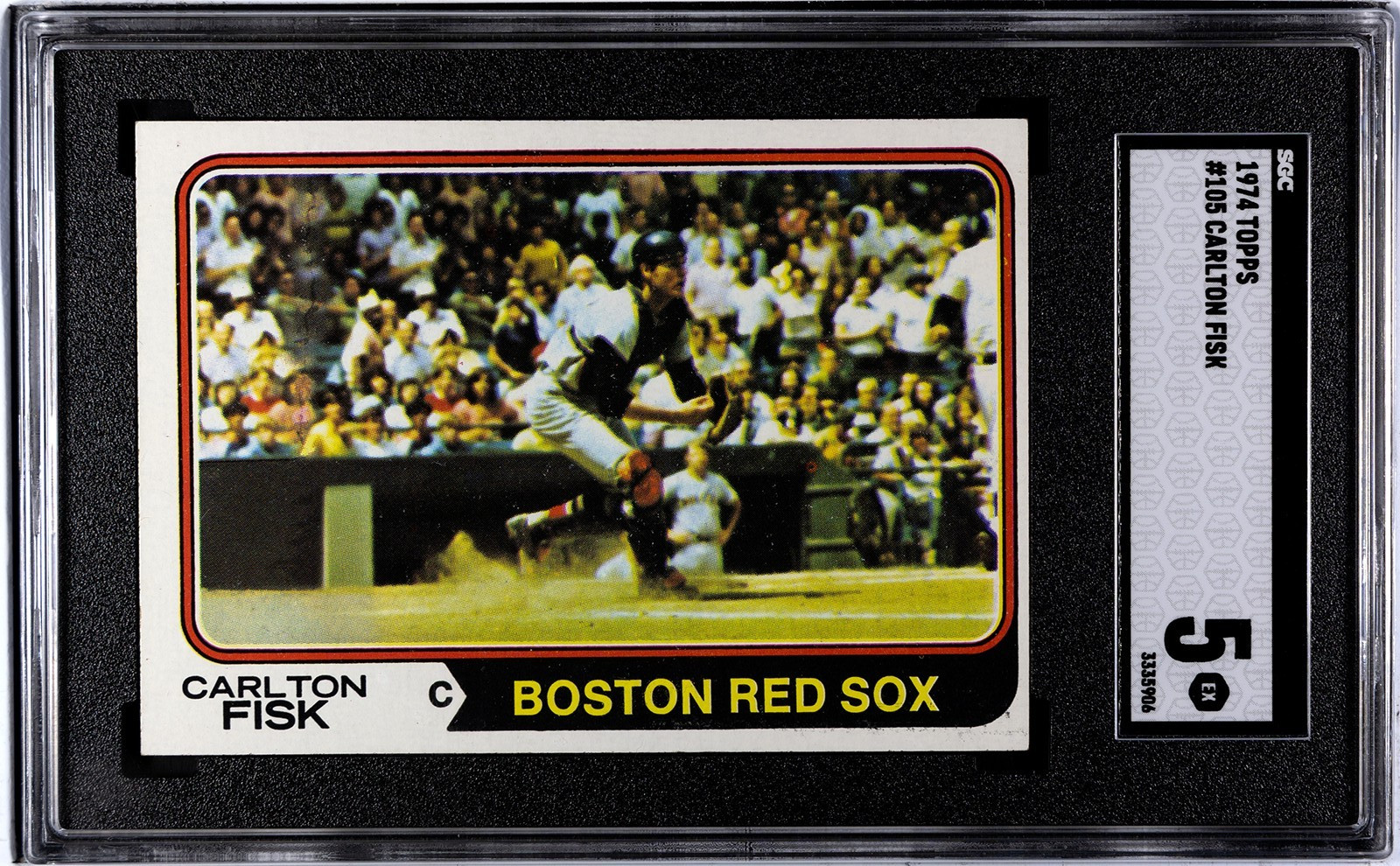 1974 Topps CARLTON FISK Boston Red Sox #105 SGC 5 EX Condition