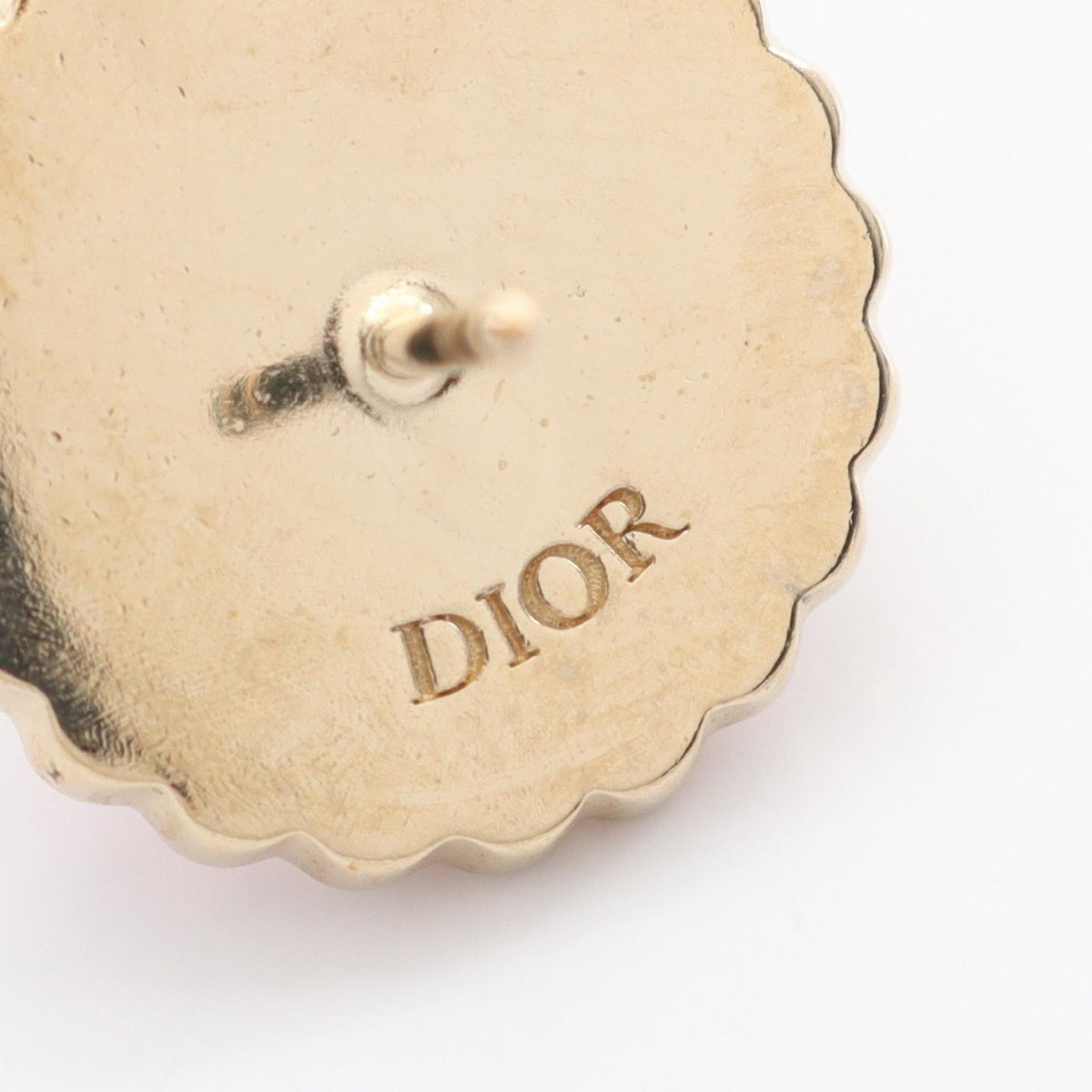 Christian Dior Petit CD Baroque Pierced earrings Gold Plated Pink
