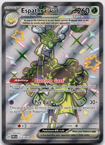 Espathra ex 214/091 SV: Paldean Fates POKEMON TCG Shiny Ultra Rare