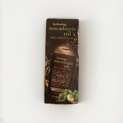 OGX Hydrating Macadamia Oil Dry Styling Oil, Drench Your Strands, 3.3 Fl Oz.