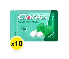 10x Clorets Fresh Mint Sugar Free Spearmint Long Lasting Fresh Breath Candy