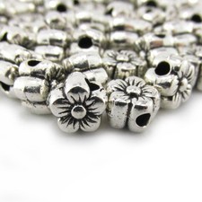 Flower Beads 7mm Antiqued Silver Plated 5 Petal Spacers B0117673 - 20 Or 50PCs