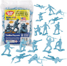 Timmee Plastic Army Men - Powder Blue 48Pc Toy Soldier Figures - Made in USA
