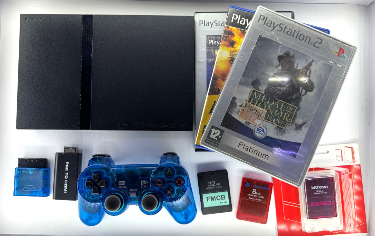 Console Sony PS2 Slim Playstation 2 scph-70004 Medal of Honor Driv3r Rayman