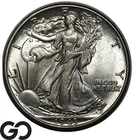 1943 Walking Liberty Half Dollar, Very Nice Gem BU++