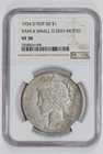 1934-D VAM-4 SMALL D, DDO MOTTO PEACE DOLLAR NGC VF30