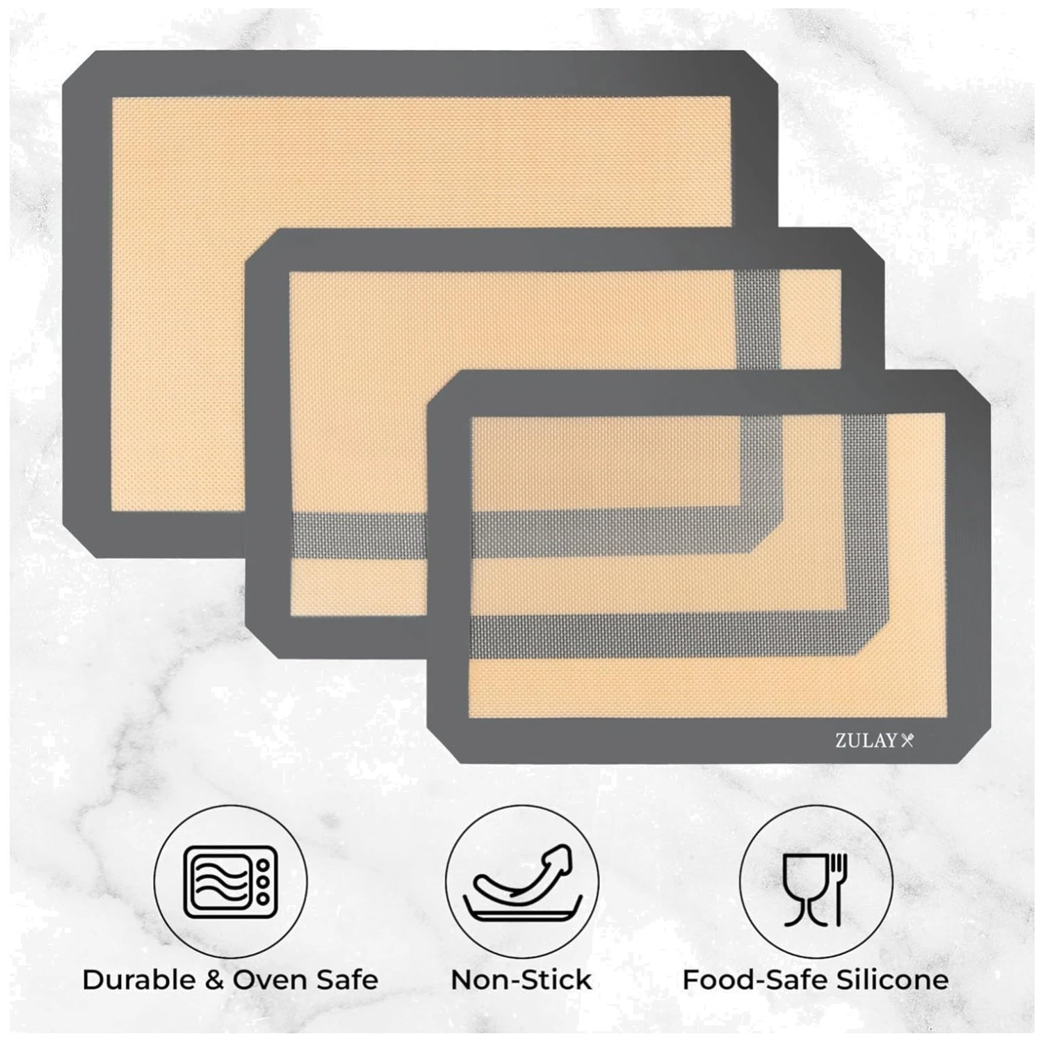 Nonstick Silicone Baking Sheet Trio - Dark Gray