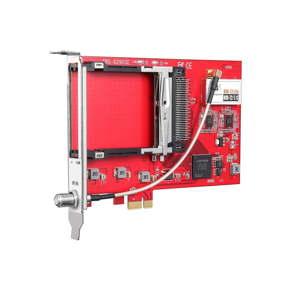 TBS6290se DVB-T2/T/C Dual PCI Express Terrestrial Cable TV Tuner Card with Du... - Image 2 of 4
