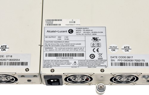 2x Alcatel-Lucent Omni Switch 6400 360W PSU PS-360W-AC +mounting plate 2x Cable - Afbeelding 4 van 6