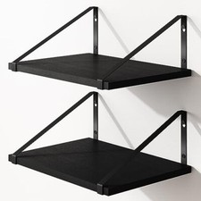 12 Inch Deep Floating Shelves for Wall Black Wall Mounted Shelves for Bedroom...