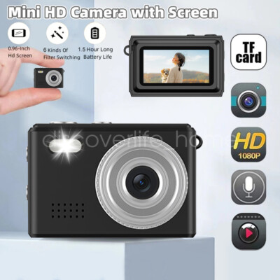 Mini Compact Digital Camera 1080P Video Recorder with 0.96'' Screen Pocket Camera