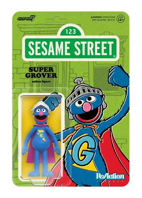 Super Grover Sesame Street 1,2,3 Super 7 Reaction Action Figure