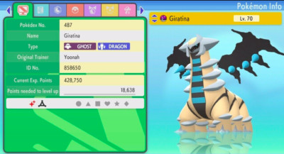 Pokemon Strahlender Diamant & Leuchtende Perle 6IV Shiny ÄNDERED GIRATINA MAX EVs