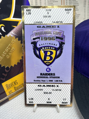 Baltimore Ravens Inaugural Game 1996 Memorial Stadium Program Paper & Hat - Picture 7 of 12