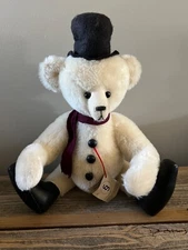 RARE-BEAR S ENCE STEVE SCHUTT Hand Crafted “Snowbear” Teddy Bear With Tags