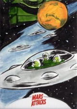 JASON CHALKER - 2013 Mars Attacks: Invasion SKETCH card, 1 of 1, unique artwork