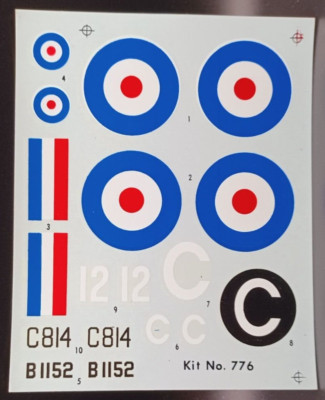 Aurora | No. 776 | 1:48 Bristol F.2B Fighter Decals