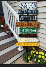 Halloween Directional Sign Porch Sign Lawn Ornament Destination Sign Arrow