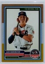 2023 panini stars & stripes baseball alex harrington bronze silver & gold #27