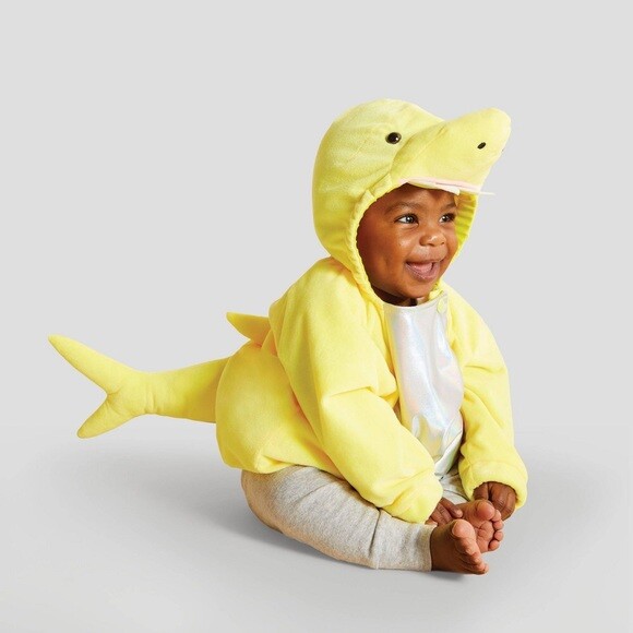 Baby Shark Costume Yellow Halloween Pull Over Costume with Hood - Main Image