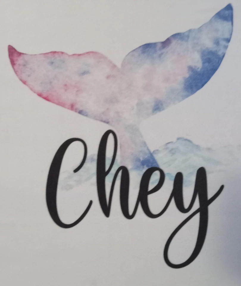 Toalla de playa de verano personalizada/M blanca con cola de ballena multicolor/chey (cheyenne) Foto 2 de 2