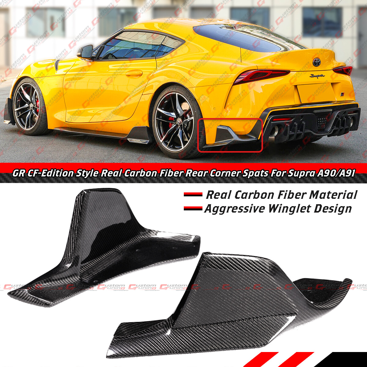 For 2020-26 Toyota GR Supra MK5 V2 Winglet Carbon Fiber Rear
