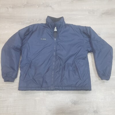 Columbia Long Sleeve Nylon Jacket Model #SM5130 Mens Size Large Navy Blue 