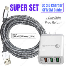 6Ft For Apple iPhone XR 8 7 6 Plus 5c Charger Cable Heavy Duty USB Charging Cord