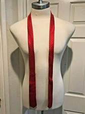 Berlioni Handmade Skinny Tie Red Color, with Diagonal Design 2" Wide