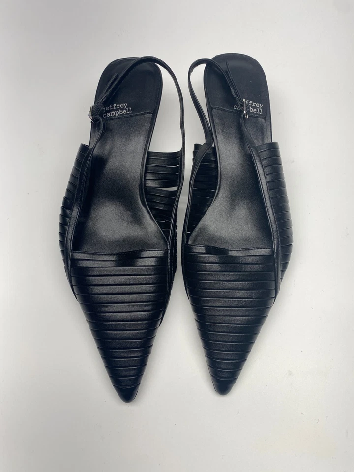 Zapatos de salón Jeffrey Campbell Stridze para mujer en cuero negro talla 9 Foto 2 de 4