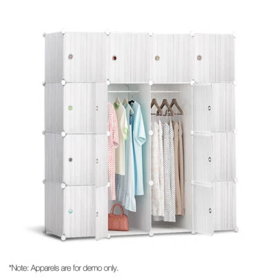 16 Cube Portable Storage Cabinet Wardrobe White Wardrobes