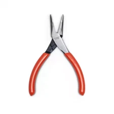 5 In. Mini Bent Long Nose Pliers with Dipped Handles