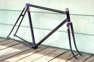 Vintage custom Super Vitus 971 lugged steel criterium frameset, 53cm, purple