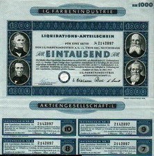 I. G. Farbenindustrie Aktiengesellschaft i. L. 1953 1000 RM