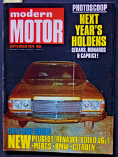 Modern Motor 1974 Sep HJ Holden Datsun 260Z BMW 320  Chrysler Galant Corvette-Pr