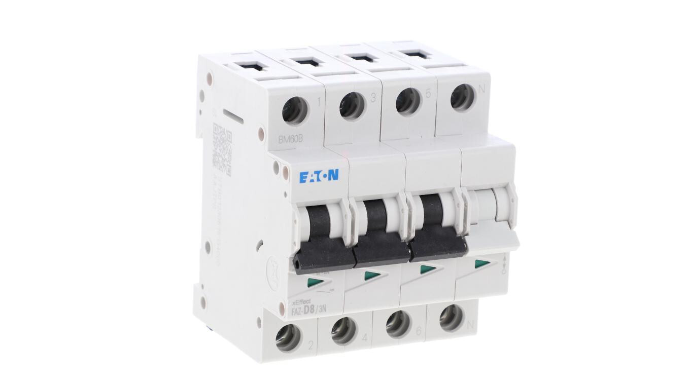 Circuit breaker 3P+ND 8A 15kA AC FAZ-D8/3N 278993 /T2UK