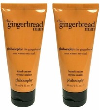 2 PC Philosophy The Gingerbread Man Hand Cream 2 X 1 oz SEALED Perfumed Cream