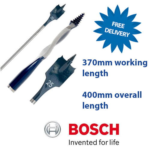 Bosch Flat Drill Bit SPEED CUT Wood Self Grab Cut Threaded Tip 640mm