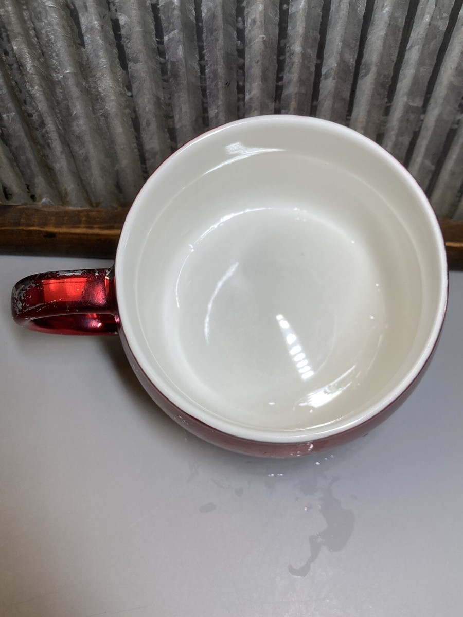 Vintage 2013 Starbucks Shiny Red Metallic Mug 14oz Light Patina Finger Wear  | eBay