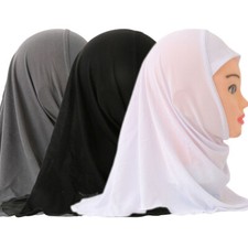 3pcs Ramadan Muslim Kids Girls Hijab Scarf Niqab Turban Ninja Wrap Amira 2-6Y