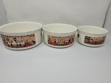Villeroy & Boch Design Naif Folk Art Farm set of 3 nesting Souffle Dishes 6,7,8"
