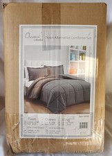 Chezmoi Collection 3-Piece Down Alternative Comforter Set Queen, Gray 
