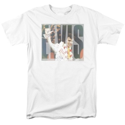 Elvis Presley - Aloha Knockout - Erwachsene Unisex Kurzarm T-Shirt - Weiß