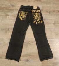 Ecko Unltd Vintage Jeans Boys 14 Black Graphic Back Pockets