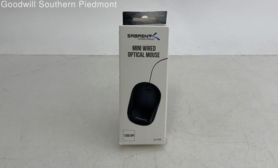 Sabrent MS-0PMN Mini Wired USB Optical Mouse - Black - Tested