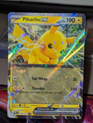 Pikachu ex Prismatic Evolutions Double Rare Pokémon TCG 028/131 Angry Pikachu 