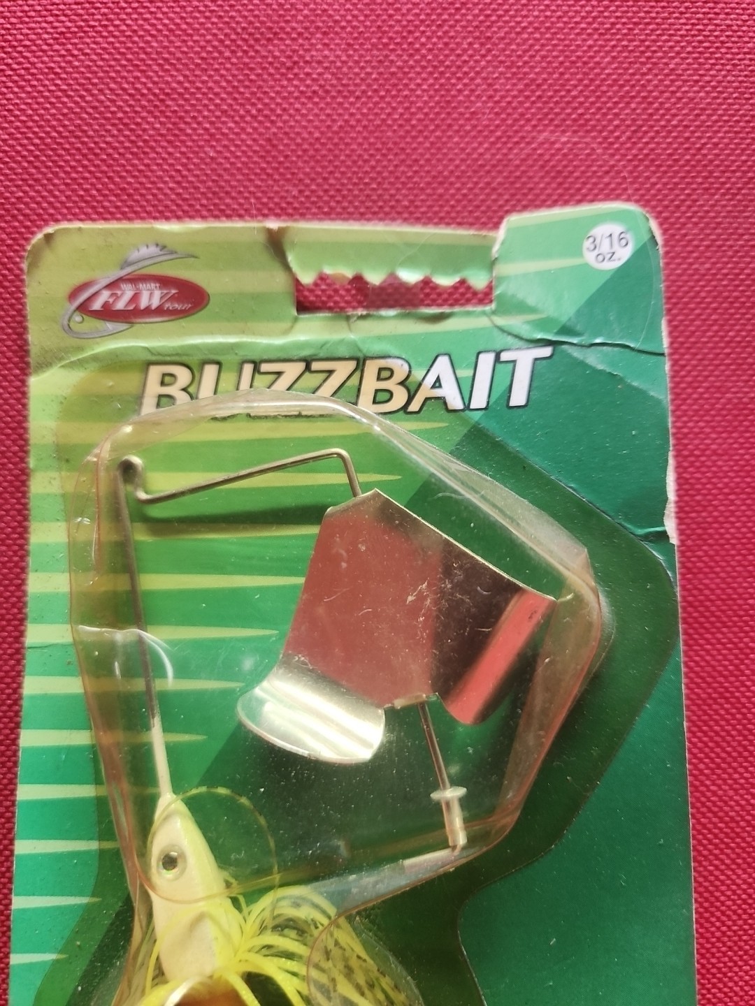 Vintage Strike King 3/16 oz FLW Buzzbait White / Yellow Sparkle In Orignal Pack! - Image 2