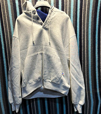 Vintage 90's Russell Athletic Grey Blank Hoodie size M Pullover USA Made “RARE”