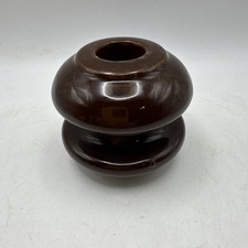 Vintage brown Ceramic Electricity Pole Insulator Made In England New old stock